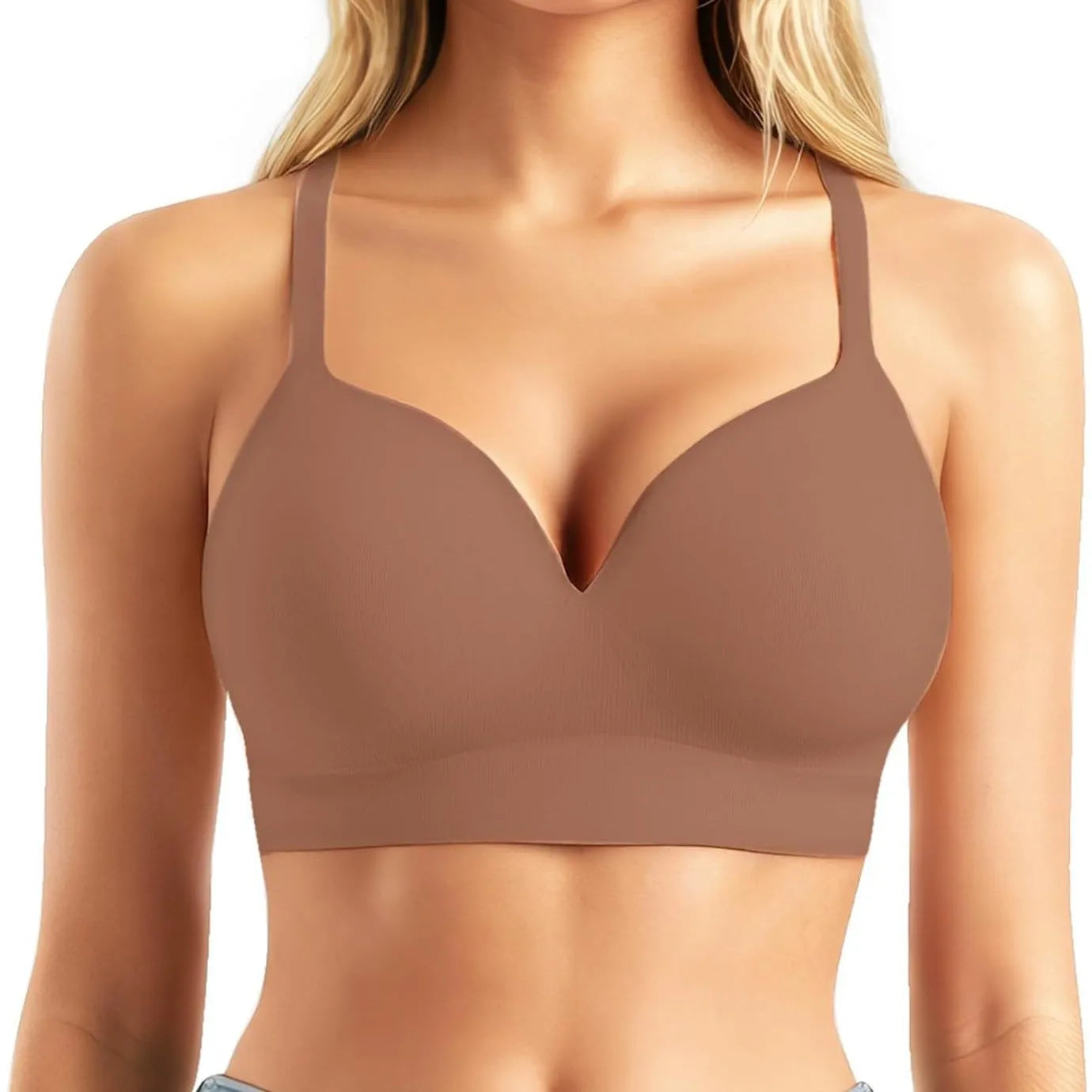 Women's Bra Wireless Support Gathering Bra Large Size T-shirt Style Ice Silk Traditional Type Nylon Cotton 3/4 Cup Soft Steel...