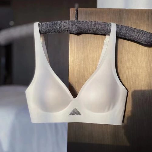 Ice Silk Seamless Underwear Women's Thin Small Chest Gathered Sexy Upper Support Anti-sagging No Steel Ring Female Bra