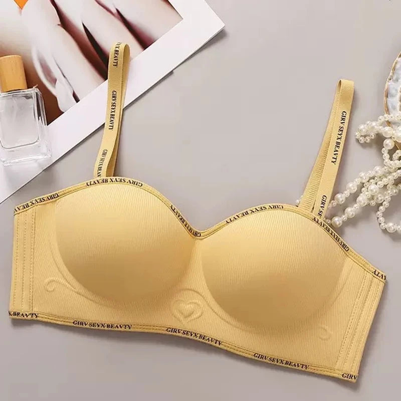 Seamless Thick Cup Small Breast Push Up Women's Underwear Without Wires Styling Top Back Sweat-absorbent Bra