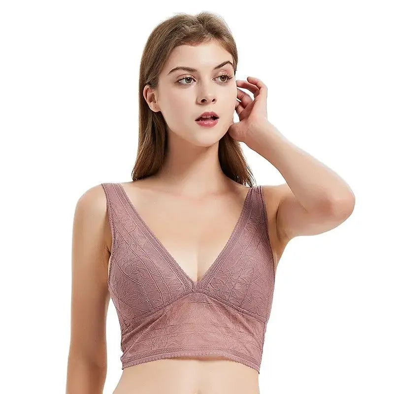 Birdtree Lining 100%Pure Silk Women Bra Camisole Wire Free Full Cup Lace Floral Fashion Breathable Thin New Brassiere P3N013QM